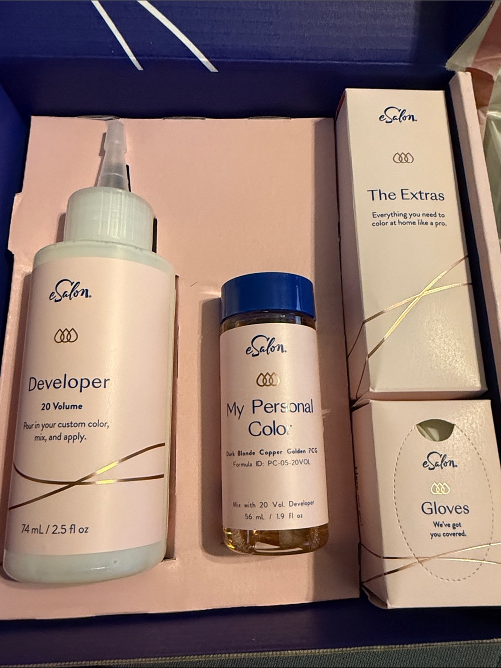 Pink Developer & Personal Color Kit - dark blonde copper golden 7CG